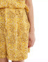 ONLY high waisted short co-ord in yellow pineapple print