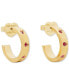 Gold-Tone Stainless Steel Small Color Pavé Huggie Hoop Earrings, 0.68"