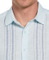 Men's Short Sleeve Button-Front Herringbone Panel Shirt