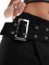 Daisy Street Y2K low rise mini skirt with buckle detail