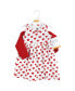 Toddler Girls Toddler|Child Cotton Dress and Cardigan Set, Red Hearts