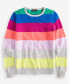 Women's 100% Cashmere Striped Crewneck Sweater, Regular & Petites, Created for Macy's