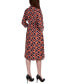 Petite Printed Long Sleeve Roll Tab Shirtdress