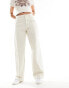 JDY high waist wide leg jeans with front pleat in ecru