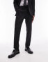 Topman slim tux suit trousers with tonal sateen side stripe in black