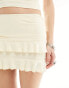 Lioness ruffle detail mini skirt co-ord in ivory