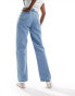 DTT Katy high waisted cropped straight jeans in light blue wash