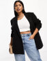 ASOS DESIGN Curve double breasted blazer in black