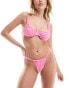 Miss Selfridge mix and match high leg bikini bottom in washed neon pink