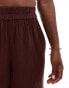 South Beach oversized beach trouser in brown