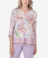 Women's Garden Party Paisley Floral Border Top