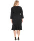 Plus Size Side-Knot 3/4-Sleeve Dress