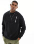 Selected Homme crew neck sweat with japanese back print in black