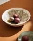 Stoneware salad bowl with pattern