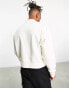 ASOS DESIGN heavyweight oversized sweatshirt with zip detail in off white