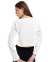 Cotton On boat neck cropped long sleeve top in natural white