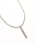 Faded Future silver stone bar necklace in silver