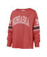 Women's Scarlet Distressed Nebraska Huskers Allie Modest Raglan Long Sleeve Cropped T-shirt