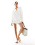 4th & Reckless oversized linen look shirt co-ord in white