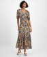 Juniors' Floral Print High-Low Maxi Dress