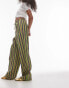 Topshop stripe linen trouser in multi