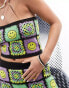 ASOS DESIGN Smiley co-ord jacquard bandeau top in crochet pattern