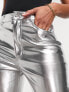 Never Fully Dressed PU trouser in metallic silver