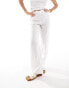 Mango linen tailored co-ord trousers in white