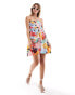 Superdry Mini beach dress in jungle peach