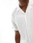 New Look short sleeve linen blend shirt in white