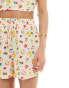 ASOS DESIGN linen short co ord in fruit print