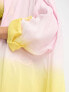 Candypants ombre oversized beach shirt in pink and yellow