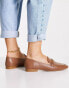 ASOS DESIGN Wide Fit Mingle chain loafers in tan