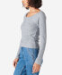 Rib-Knit Cloud Henley Top