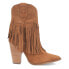 Dingo Crazy Train Fringe Embroidery Snip Toe Cowboy Booties Womens Brown Casual