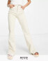 Stradivarius Petite slim flare jean with split detail in ecru