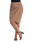 Plus Size Elastic Waist Knee Length Skirt