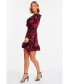 Women's Printed Front Wrap Skater Dress