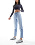 New Look waist enhance mom jeans in medium wash blue