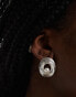 True Decadence vintage style cutout pearl stud earrings in silver