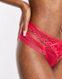 Wolf & Whistle lace strap detail thong in hot pink