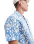 Farah printed short sleeve shirt in blue