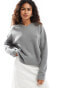 COLLUSION v neck meet and greet jumper with arm rib in grey