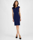 Petite Notched-Neck Sheath Dress