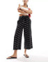 ASOS DESIGN broderie wide leg culotte trouser with tie belt