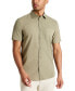 Men's Slim Fit Short-Sleeve Mixed Media Sport Shirt