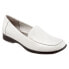 Trotters Jenn T9521-100 Womens White Wide Leather Slip On Loafer Flats Shoes 6