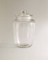 Glass cleaning jar with lid