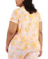 Plus Size Dreamy Bubble-Print Birdseye Mesh Top, Created for Macy's