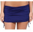 Badgley Mischka Womens Shirred Skirted Bikini Bottom Midnight Blue Size 8